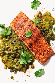 Recipe Indian Spiced Salmon With Lentils Recipe Salmon Spices Healthy Salmon Recipes Salmon Recipes