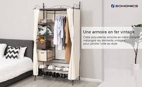 Meuble de métier & comptoir. Songmics Armoire De Rangement Placard Penderie Cadre En Metal Housse En Tissu Non Tisse Grande Capacite Dimensions 108 X 58 X210 Cm L X L X H Rtg04h Amazon Fr Cuisine Maison