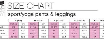 yoga pant size chart web pants com