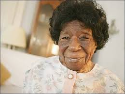 Daisey Bailey of Detroit, Michigan, age 112, who carried logs for a living 