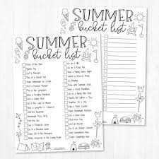 Summer Bucket List Printable Personalized Things to Do - Etsy Israel