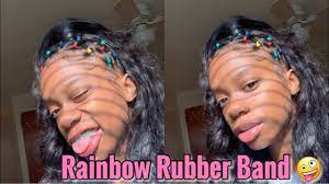 Rainbow rubber band hairstyle 3c4a curl. Rainbow Rubber Band Method Ft African Mall Hair Youtube