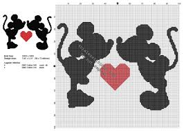 Disney Mickey And Minnie Mouse Valentines Day Cross Stitch