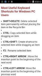 These six reminders are perfect for making sure that students have logged out i have written up and created word files with basic descriptions of various computer parts for a bulletin board display. A To Z Computer Shortcuts For Android Apk Download