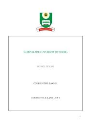 The land code of the russian federation no. Law 421 Land Law I Pdf National Open University Of Nigeria