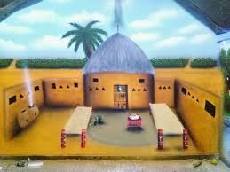 رسم بيت شعبي قديم سهل