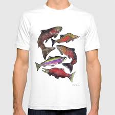 Salmon Fish Chart T Shirt By Mandybeckers