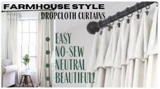 Bleached Dropcloth Curtains ~ No Sew Curtains ~ Farmhouse Style ...