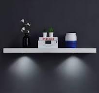Amazon.com: WELLAND Estante flotante blanco con luz LED de ...