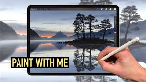 A 2 inch brush, a fan brush, a he also used the same 13 colors in every episode, always arranged the same way on his palette. Ipad Painting Tutorial Palm Tree Beach Landscape In Procreate Youtube