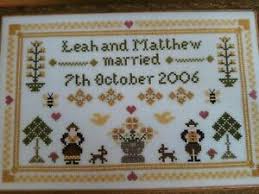 I do cross stitch pattern. Cross Stitch Wedding Sampler Pattern Marriage Bees Ebay