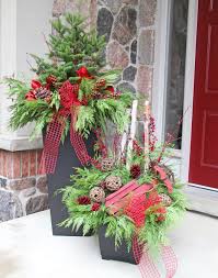Outdoor Christmas Planter Christmas Flower Arrangements Christmas Urns Outdoor Christmas Decorations