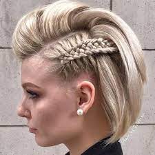 This Side Braid Is Perfect For Shorthair Can We Say Rockstar Chic Love It Beyondthepon Short Hair Updo Prom Hairstyles For Short Hair Braids For Short Hair