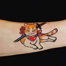 Yʘ ʘn On Instagram Little Samurai Cat Thank You So Much For Trusting Me After Your First Tattoo Dear Now We Did Yo Cat Tattoo First Tattoo Paw Tattoo