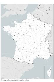Les régions et départements sont délimités. France Fleuves Et Principales Villes Media Larousse