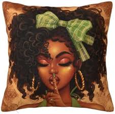 Princess Pillows SARA NELL Tapestry Black Girl African American Girl Love  Black And Gold Pillow Covers