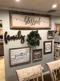 The wood look is very good for farmhouse decorating and it's actually a great deal simpler to make the idea is ordinarily the principal thing you must have considering and not employing a fantastic process like in rustic kitchen decorating ideas. 10 Alluring Dining Room Wall Decor Ideas Walldecorlivingroom Walldecorlivingroomdiyhangpi Farmhouse Dining Rooms Decor Dining Room Wall Decor Room Wall Decor