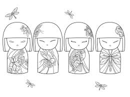 Kimmi Dolls Coloring Page Kokeshi Dolls Coloring Pages Daruma Doll