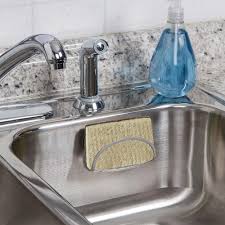 After the sponge is soaked, wring it out and. Real Solutions For Real Life Clear Sink Sponge Holder Rs Sctspng Clr The Home Depot