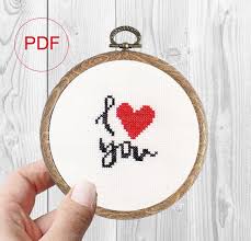 i love you cross stitch pdf pattern etsy in 2021 cross stitch cross stitch heart xmas cross stitch