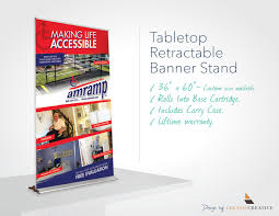 Eye Catching Tabletop Retractable Banner Stand Trade Show Display Artwork By Leland Creative Banner Stands Retractable Banner Stand Trade Show Display