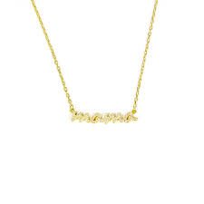 Crystal Script Mama Necklace Mama Necklace Dainty Cross Necklace Necklace
