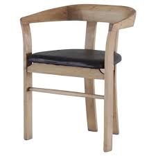 Ivey Mid Century Black Leather Seat Acacia Wood Dining Chair Dining Chairs Black Leather Seating Solid Wood Dining Chairs