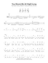 Well, i can't say it. You Shook Me All Night Long Sheet Music Ac Dc Ukulele Chords Lyrics