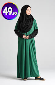 Cift Renkli Pratik Namaz Elbisesi 0910 04 Zumrut Yesil Siyah Sefamerve 49 90 Tl Tesettur Elbise Moda Stilleri Elbise Elbise Modelleri