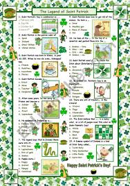 Patrick's day is not green. The Legend Of Saint Patrick With Answers Esl Worksheet By Maguyre