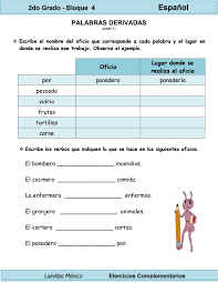 Las palabras derivadas o complejas son las que surgen de las palabras primitivas o simples, o dicho de otro modo, las palabras derivadas son modificaciones un ejemplo de palabra primitiva es casa, la cual tiene derivaciones como encasillar, caserón o casero; Palabras Derivadas De Jardin