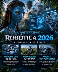 Robótica 2026 El futuro ya está aquí. Cirugías con IA, agricultura autónoma y autos sin conductor están cambiando el mundo. Lo que parecía ciencia ficción… ahora es realidad. #Robótica #IA #Futuro #Tecnología