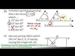 Materi pada pat mtk yang dijadikan acuan menggunakan standar kurikulum 2013 revisi. No 21 25 Pembahasan Soal Pat Ukk Matematika Kelas 7 Smp Mts Kurikulum 2013 Youtube