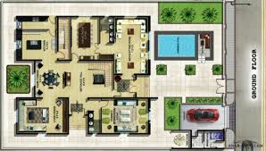 نموذج فيلا ليلي غرفة نوم رئيسية مع حمام أربع غرف نوم مع حمام House Layout Plans Architecture Plan House Design