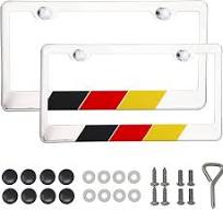 Portaplacas para auto con diseño de bandera, de barras, internacional,  acero inoxidable 304 de alto grado