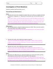 If none of the above works, have your cta create a help desk ticket for online textbook issues. Copy Of Point Mutation Worksheet Docx Investigation Of Point Mutations What Are Mutations And How Do They Occur Record Data And Observations Part 1 1 Course Hero