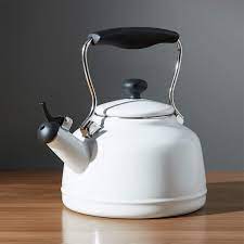 2 oxo good grips brew classic tea kettle. Chantal Vintage White Steel Enamel Tea Kettle Reviews Crate And Barrel
