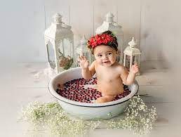 The robe or dress you choose to wear should be size flexible and comfortable to create a. Christmas Holiday Baby Milestone Milk Bath Photography Dallas Tx