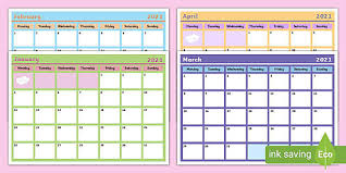 Calendar may 2021 for the united kingdom, landscape, large numerals. Blank Monthly Calendar Template 2021 Twinkl Resources