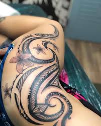 Long tattoo on the upper back with perfect waves. Top 71 Best Tribal Tattoos Ideas For Women 2021 Inspiration Guide