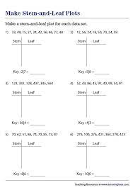 Stem And Leaf Plots Worksheets Plots Bar Graphs Pie Graph