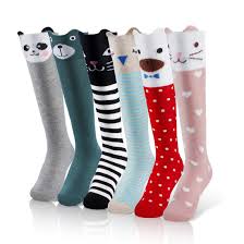 See more ideas about socks, knee high socks, cute socks. Imucci 6 Pairs Girls Cute Knee High Socks Cartoon Animal Cotton Christmas Stockings One Size Multicolored Buy Online In Grenada At Grenada Desertcart Com Productid 88502302
