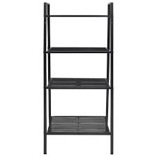 Vidaxl Leiterregal 4 Ebenen Metall Schwarz Bücherregal