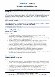 digital marketing resume samples