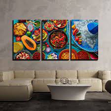 Wall26 Mexican Food Mix Background Canvas Art Wall Decor 24 X36 X3 Panels Walmart Com In 2021 Mexican Wall Art Canvas Art Wall Decor Mexican Wall Decor