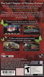 Is never left japan, unfortunately, but a couple of enterprising translators made a free patch you can apply to an iso, so both parts can finally be played in english. Shin Megami Tensei Persona 2 Innocent Sin Box Shot For Psp Gamefaqs