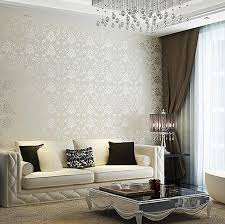 Living room furniture sets fabricut wallpaper pearl. 30 Elegant And Chic Living Rooms With Damask Wallpaper Rilane Damask Wallpaper Living Room Home Design Living Room Chic Living Room