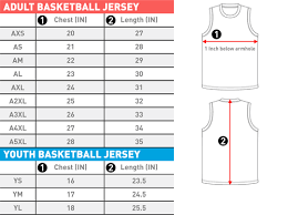 Please consult the size chart before ordering this item. Basketball Uniform Size Chart Bamba