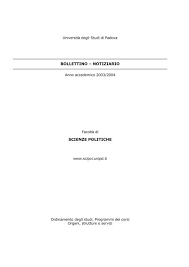 Le tue classi di concorso. Bollettino 2003 2004 Scienze Politiche Universita Degli Studi Di