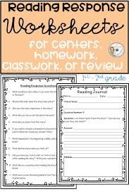 Check Out These Reading Response Worksheets For Your Elementary Classroom Your First Grade Or Sec Reading Response Worksheets Reading Response Reading Journal